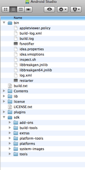 Android Studio application directory