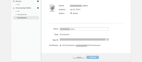 Apple developer portal - editing provisioning profiles